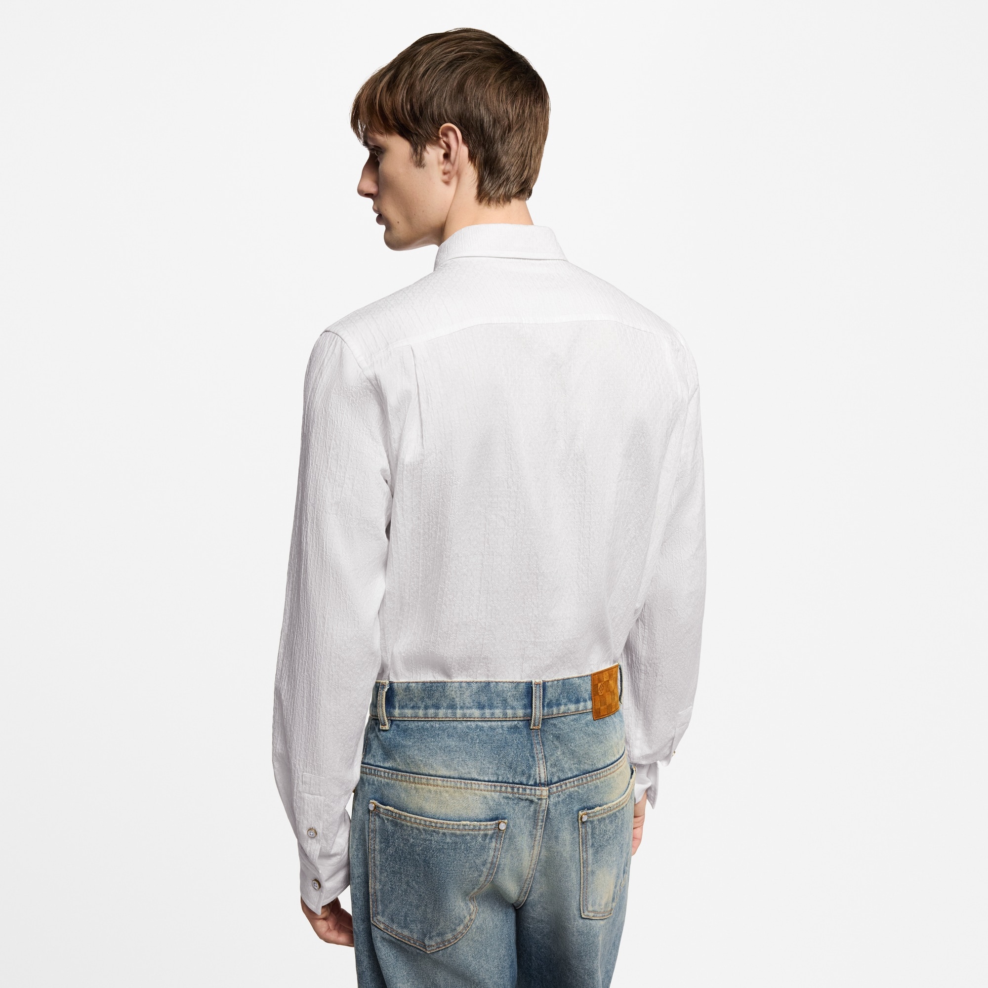 Monogram Jacquard Long-Sleeved Cotton Shirt - 5