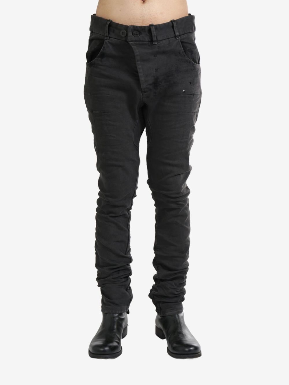 drop-crotch slim-cut trousers - 1