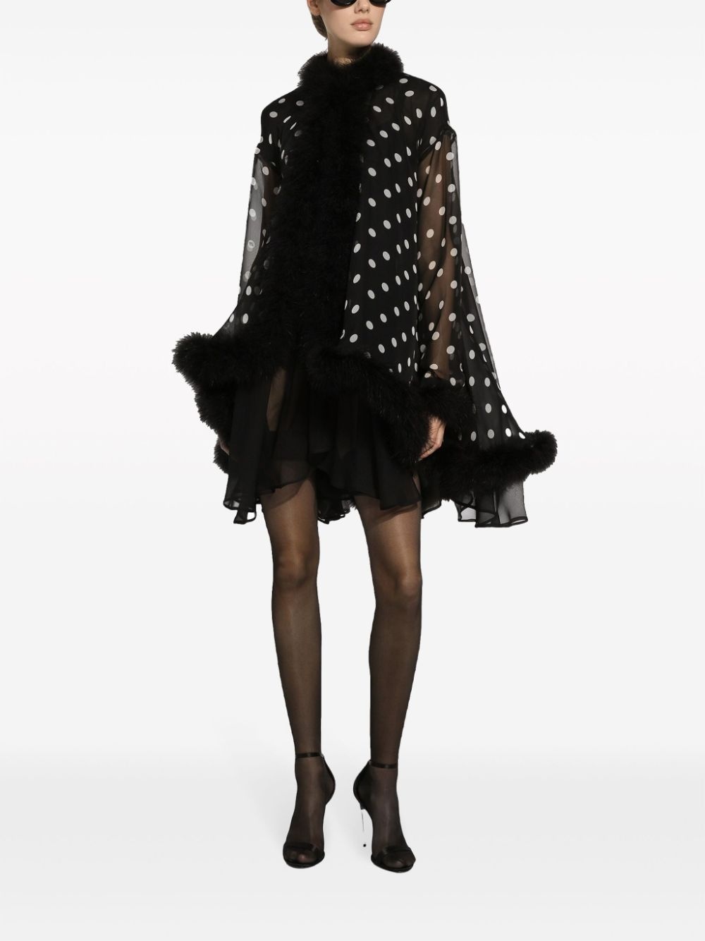 polka-dot silk cape - 5