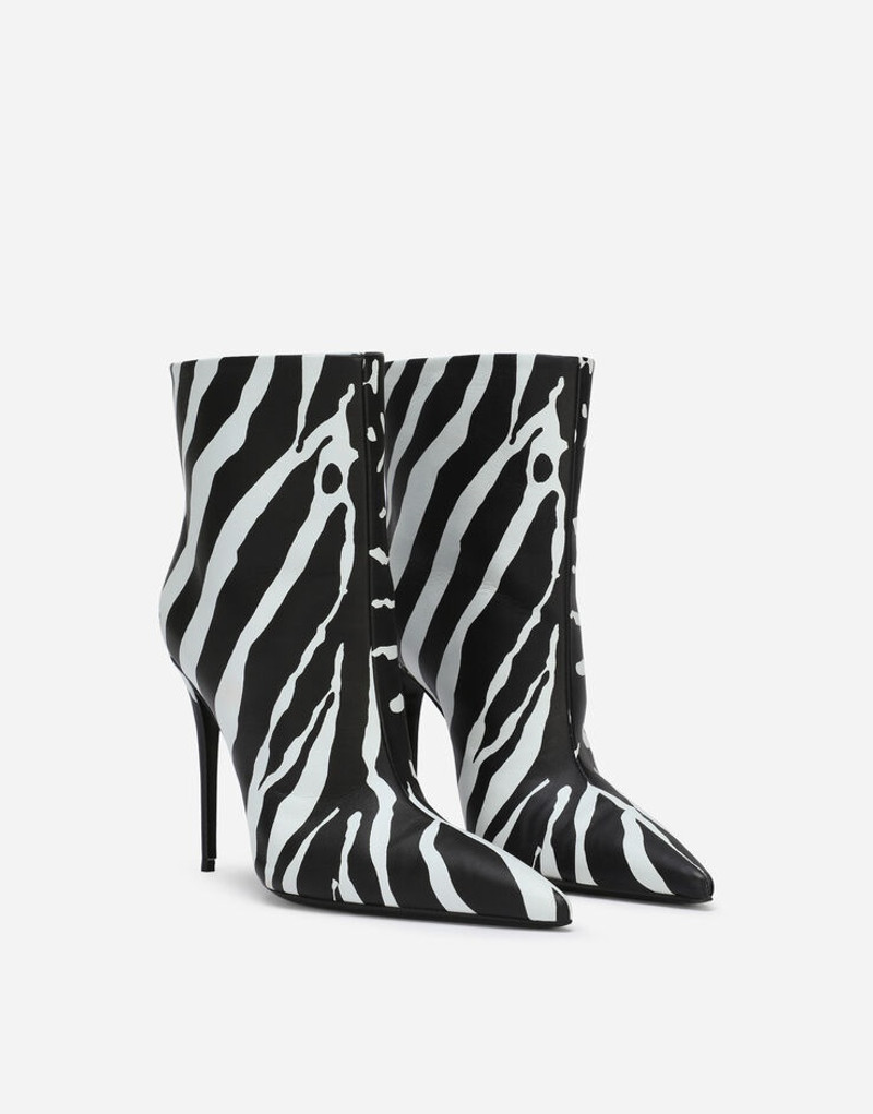 Dolce & Gabbana Zebra-print nappa leather ankle boots outlook