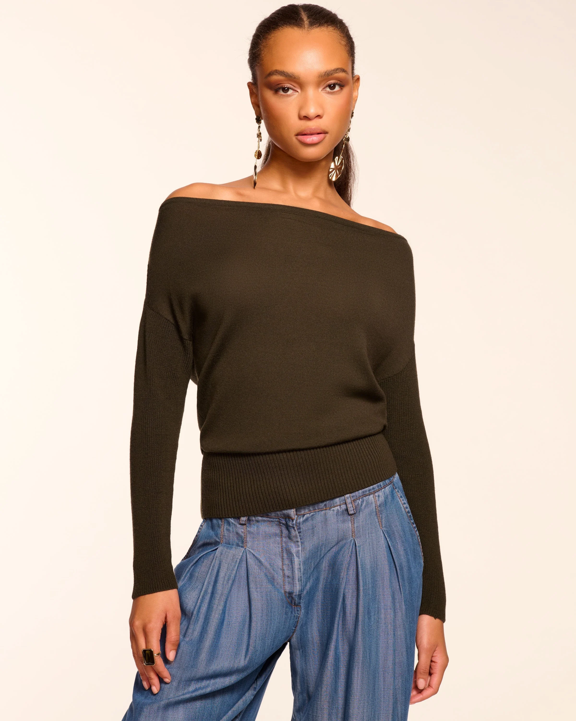 Chance Merino Off-The-Shoulder Sweater - 1