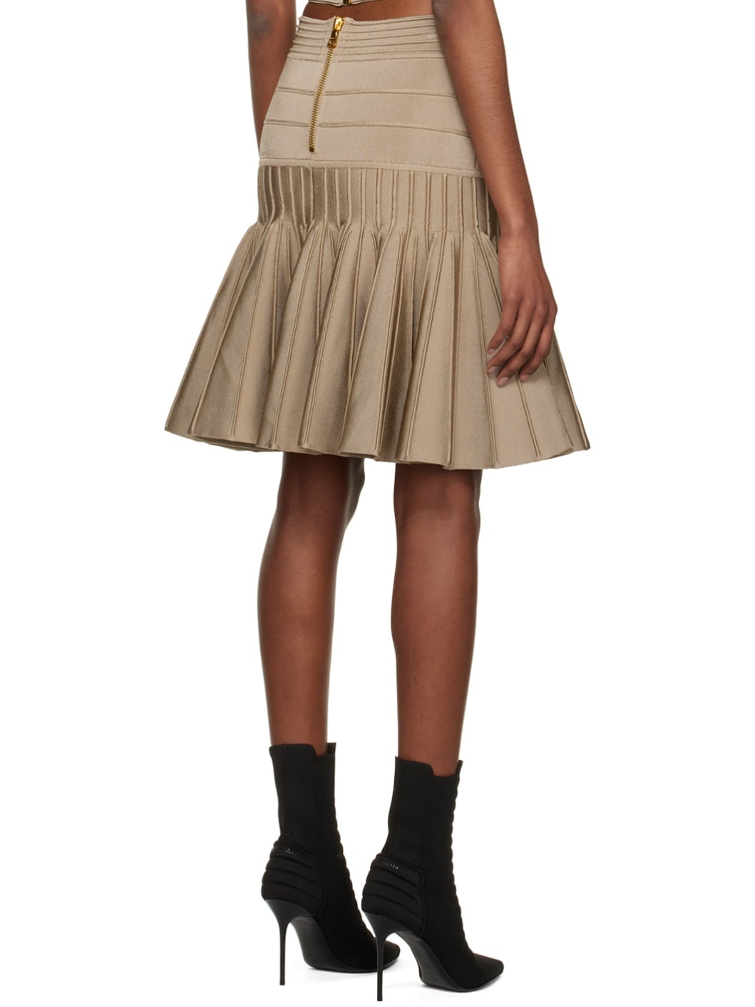 Brown Flared Miniskirt - 3