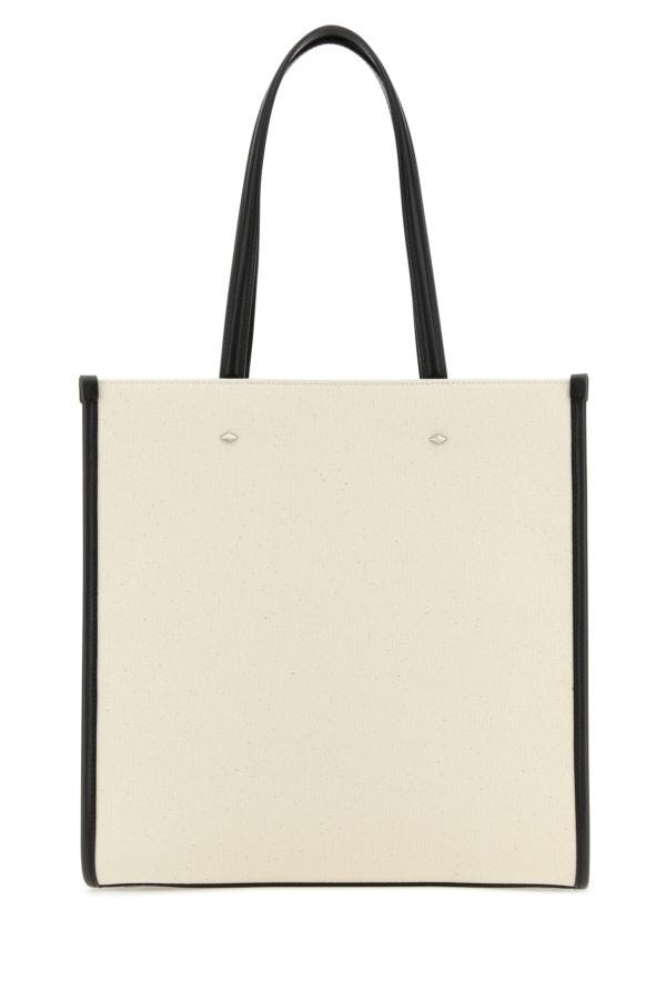 トートバッグ JIMMY CHOO Ivory Canvas N/S Tote M Shopping Bag Jimmy Choo Ivory Canvas N/S Tote M Shopping Bag in Natural