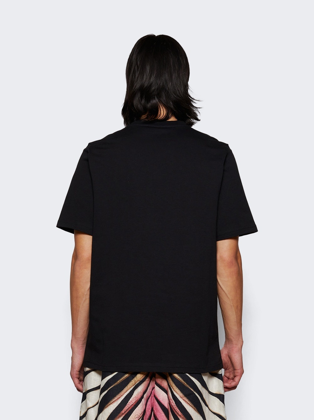 Ray Of Gold Print Placed Tee Black - 4