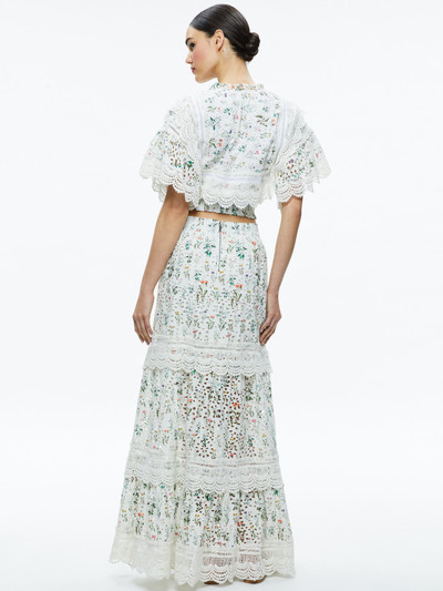Alice + Olivia REISE EMBROIDERED TIERED MAXI SKIRT outlook