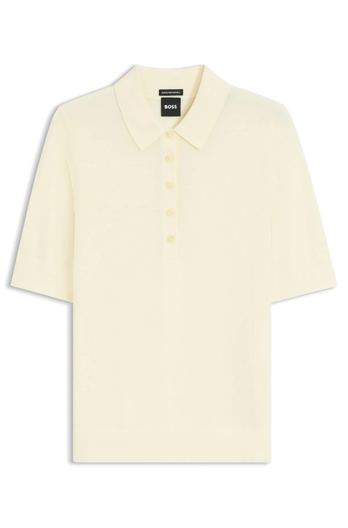 SHORT-SLEEVED SWEATER IN MERINO WOOL WITH POLO COLLAR - 1