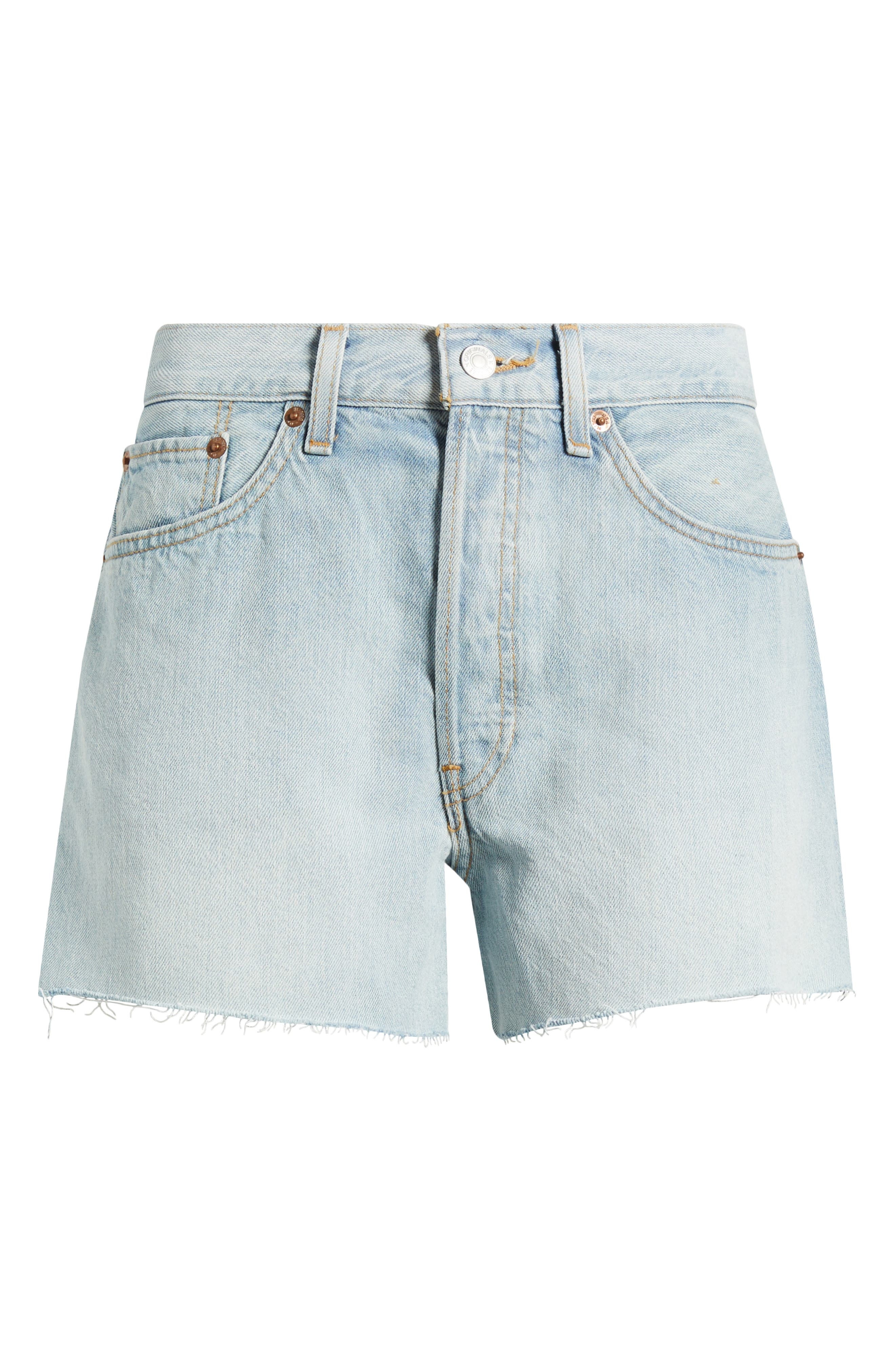 Re/Done The Easy Rider High Waist Cutoff Denim Shorts in Cielito at Nordstrom - 5