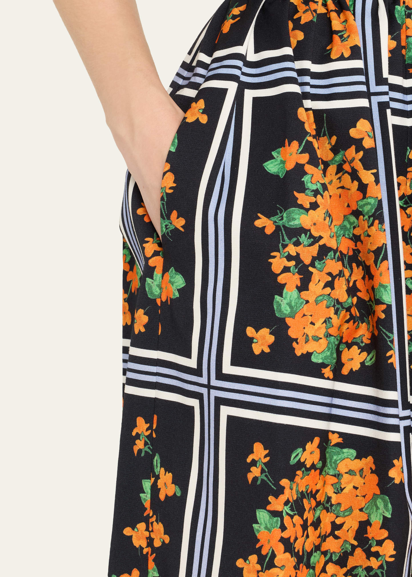 Floral-Print Full Midi Skirt - 5