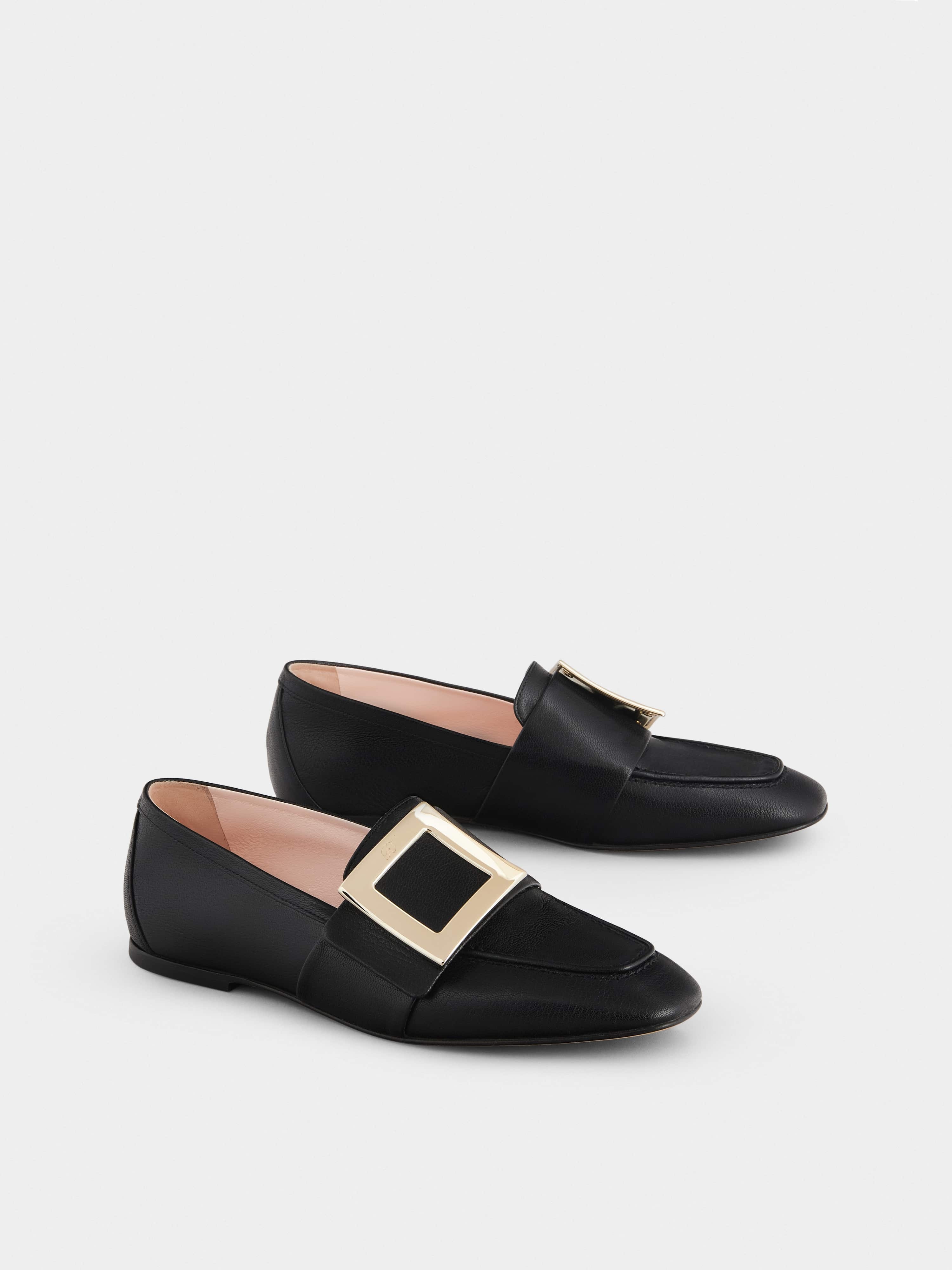 Soft Metal Buckle Loafers in Leather - 2