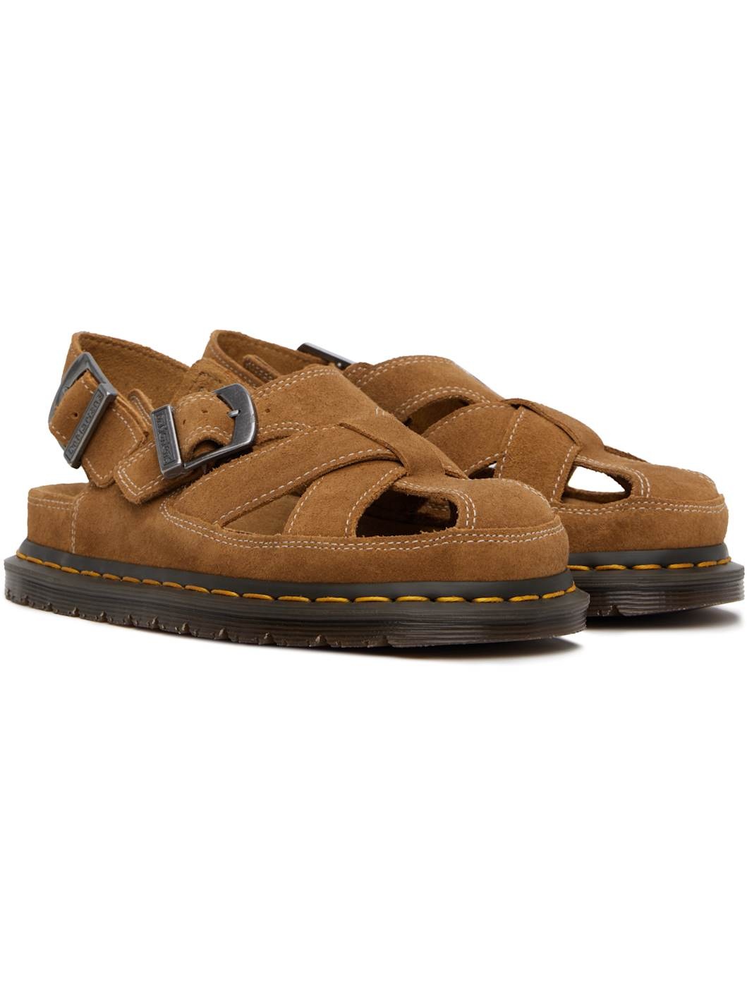Dr. Martens Tan Archive Fisherman Suede Sandals | ssense