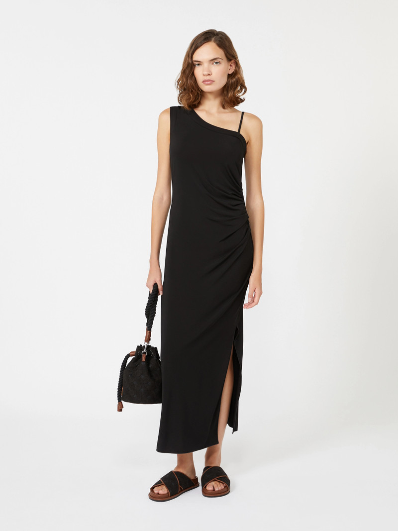 Max Mara FIABE Jersey one-shoulder dress - BLACK outlook