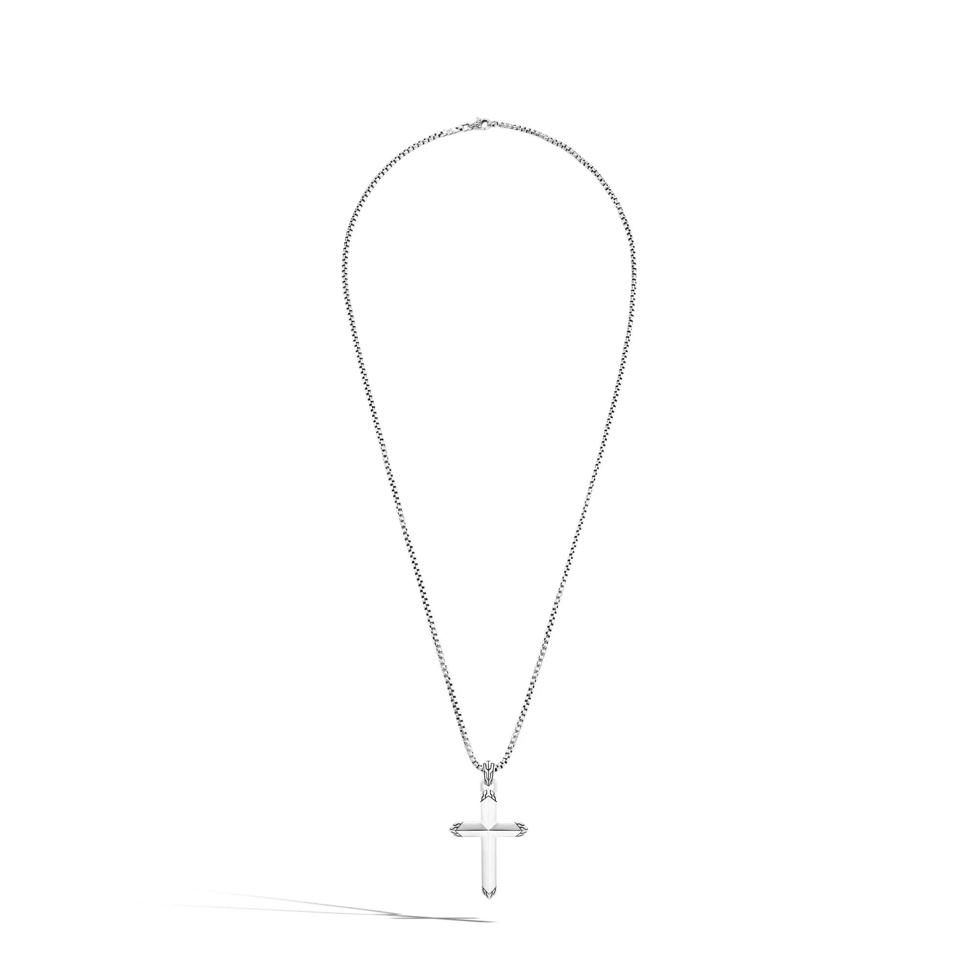 Cross Pendant Necklace, Sterling Silver - 1