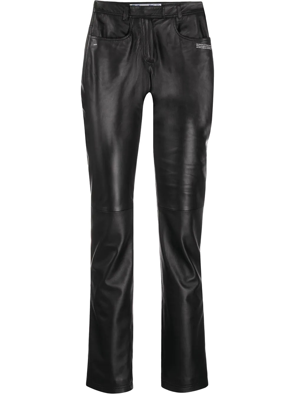 flared leather trousers - 1