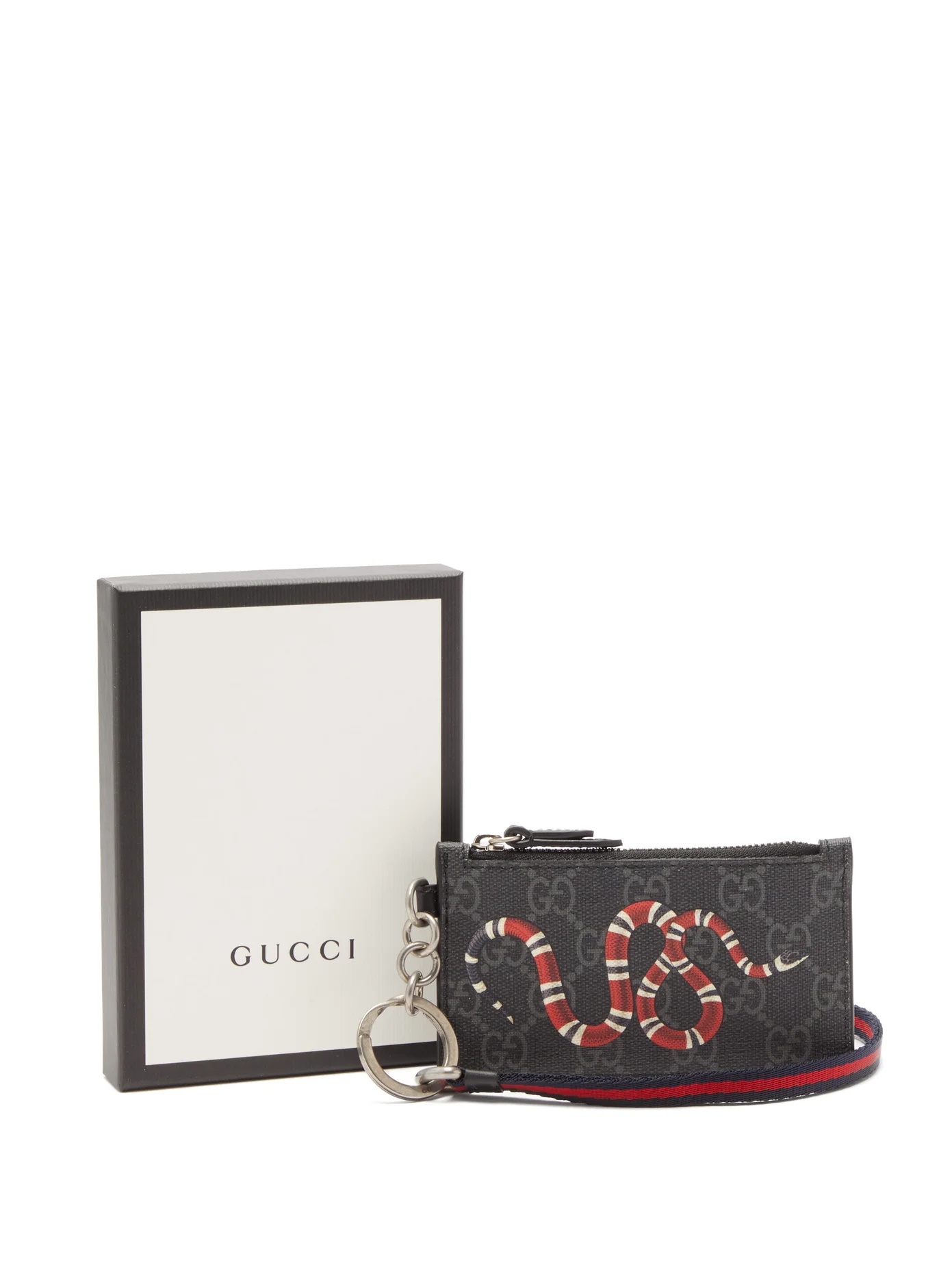 GG Supreme snake-print leather cardholder - 4