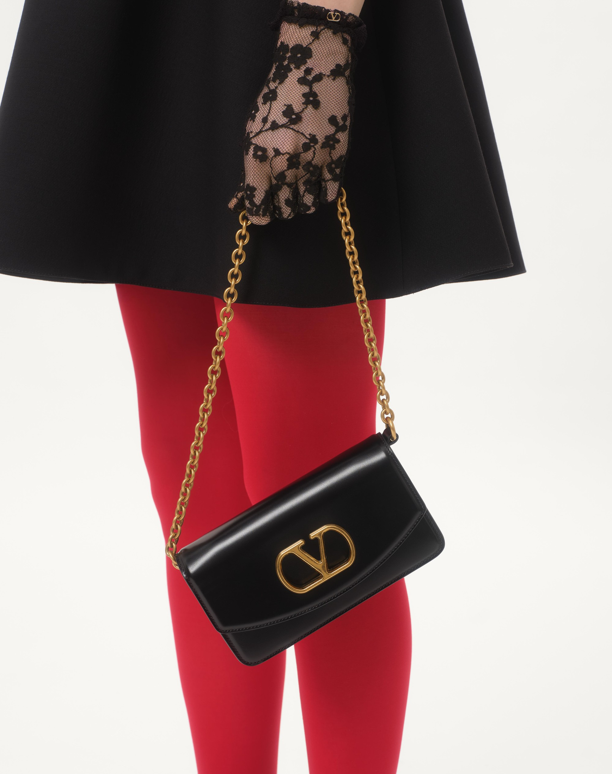 VALENTINO GARAVANI VAIN CLUTCH BAG IN SHINY CALFSKIN - 7