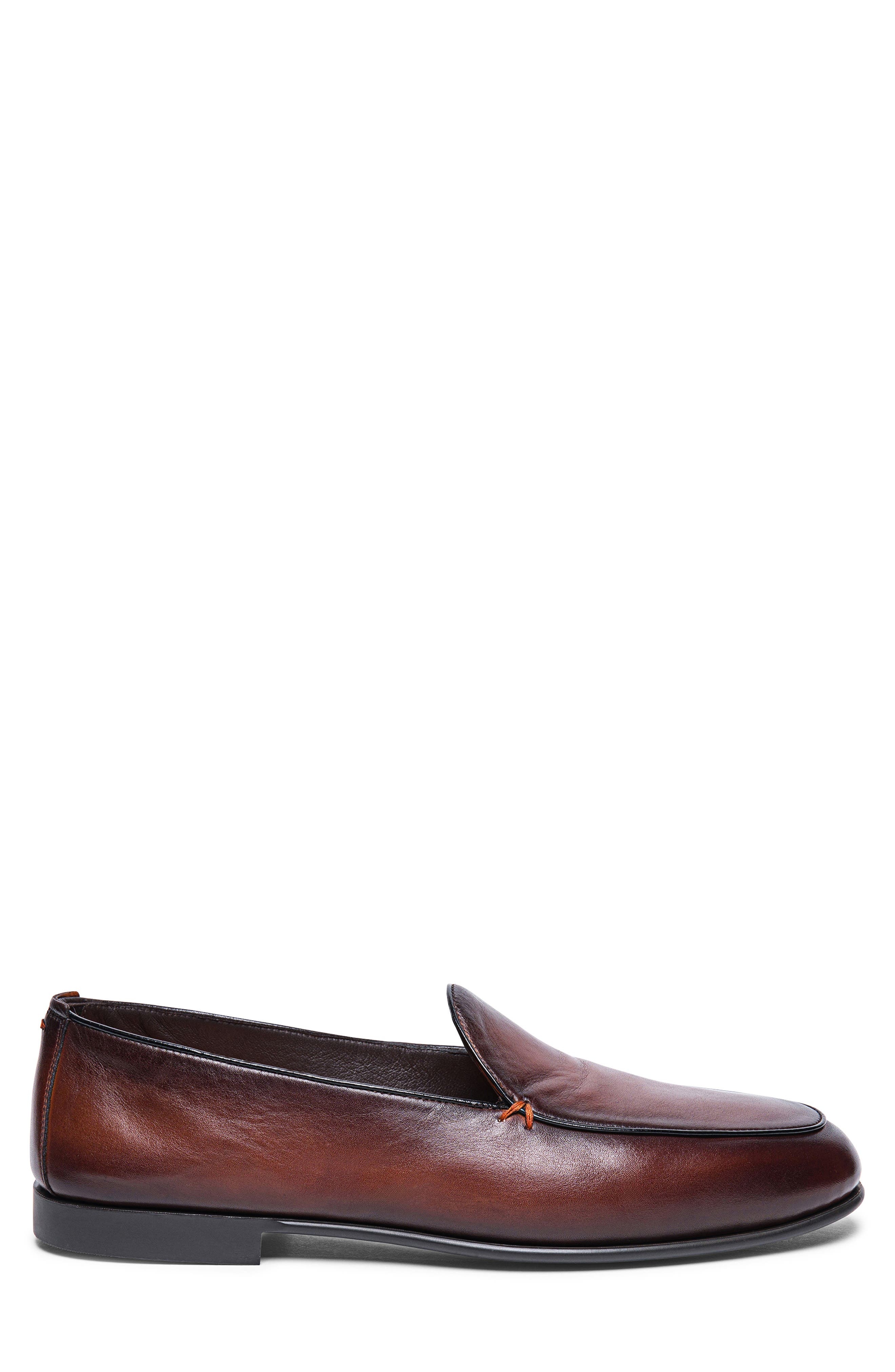 Santoni Vibe Apron Toe Loafer in Dark Brown at Nordstrom - 3