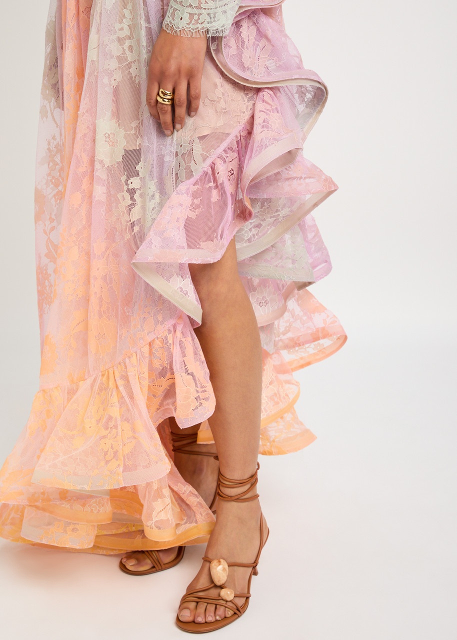Zimmermann Zimmermann Dawning Lace Billow Mesh Midi Skirt