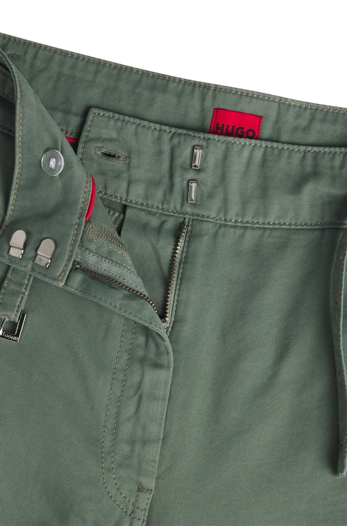 REGULAR-FIT WIDE-LEG TROUSERS IN COTTON TWILL - 6