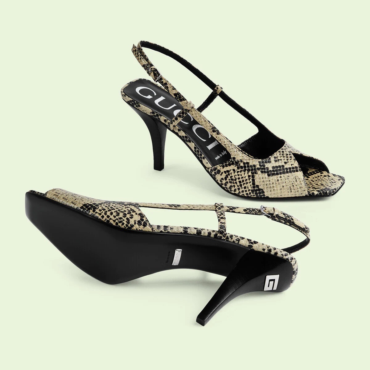 Women's python print mid-heel pump - 6
