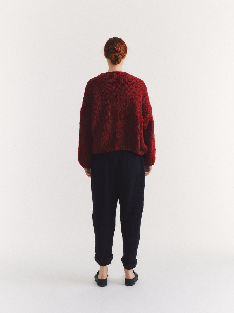 SHORT CARDIGAN - SOFTY MARLED - RED/RED 5