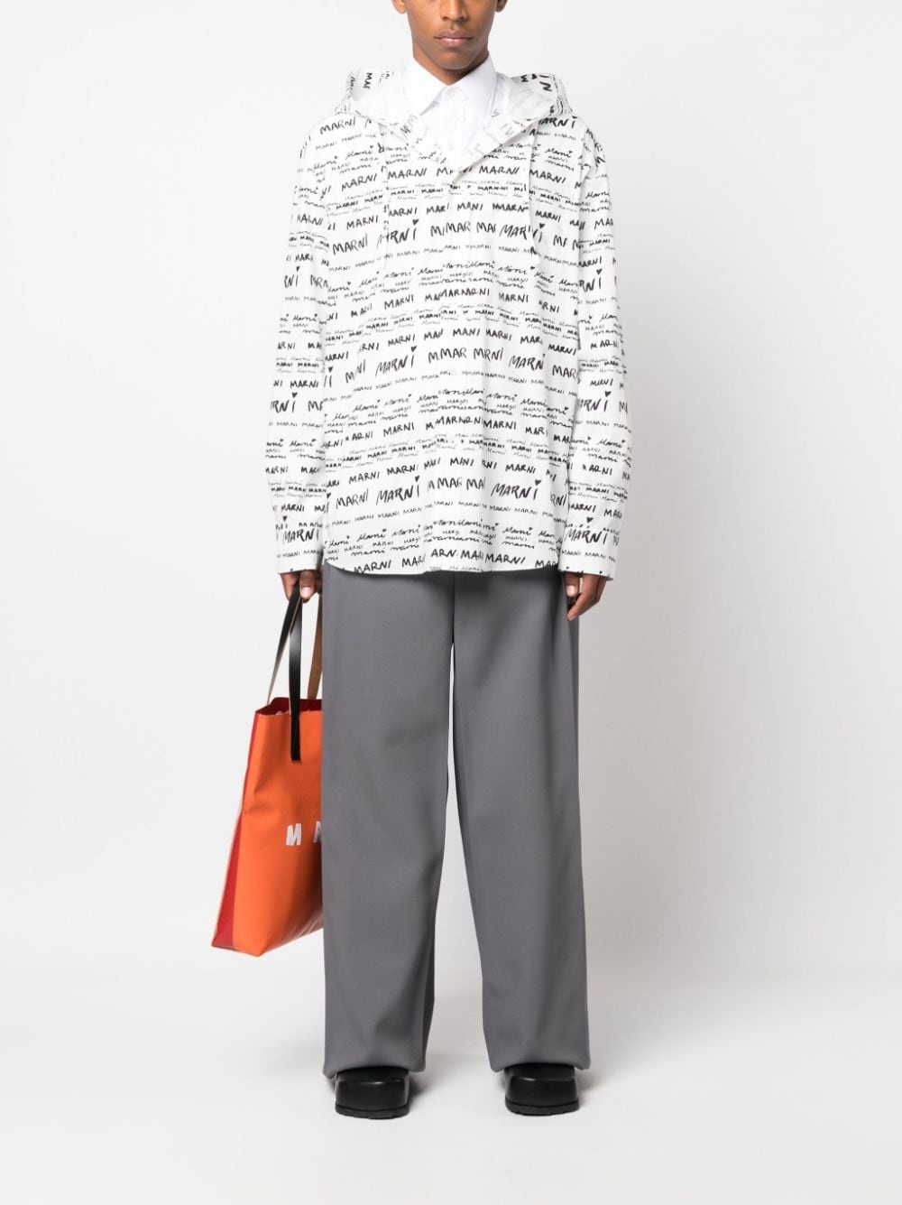 Mega-Marni cotton hooded shirt - 2