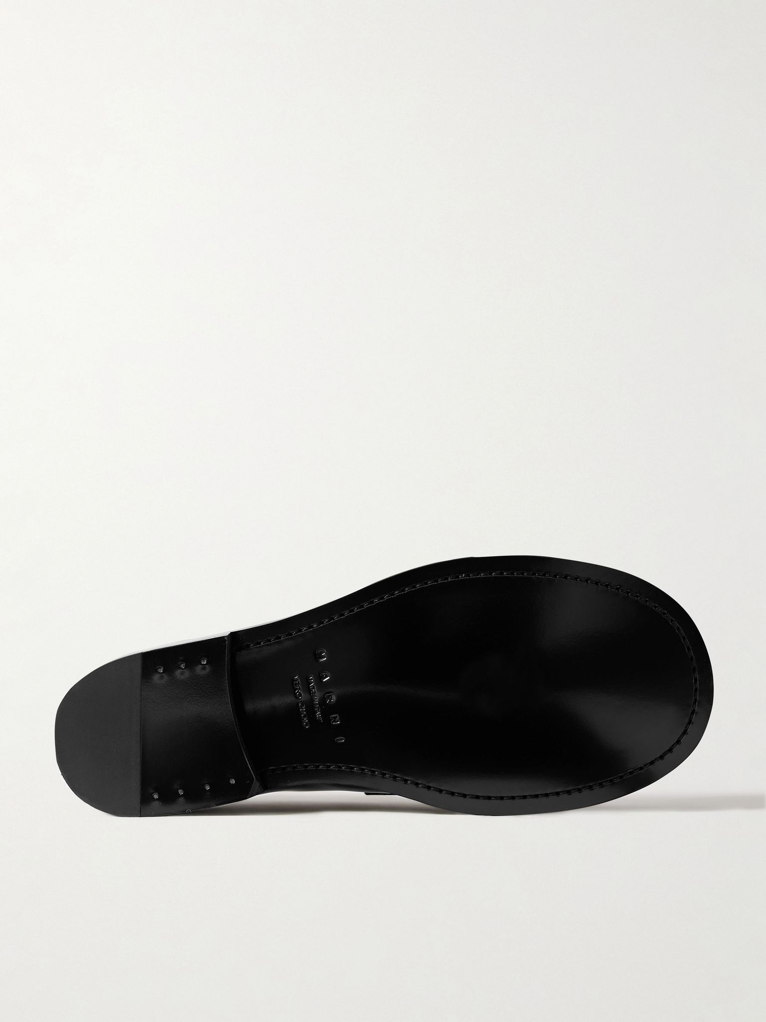 Glossed-Leather Penny Loafers Black - 3