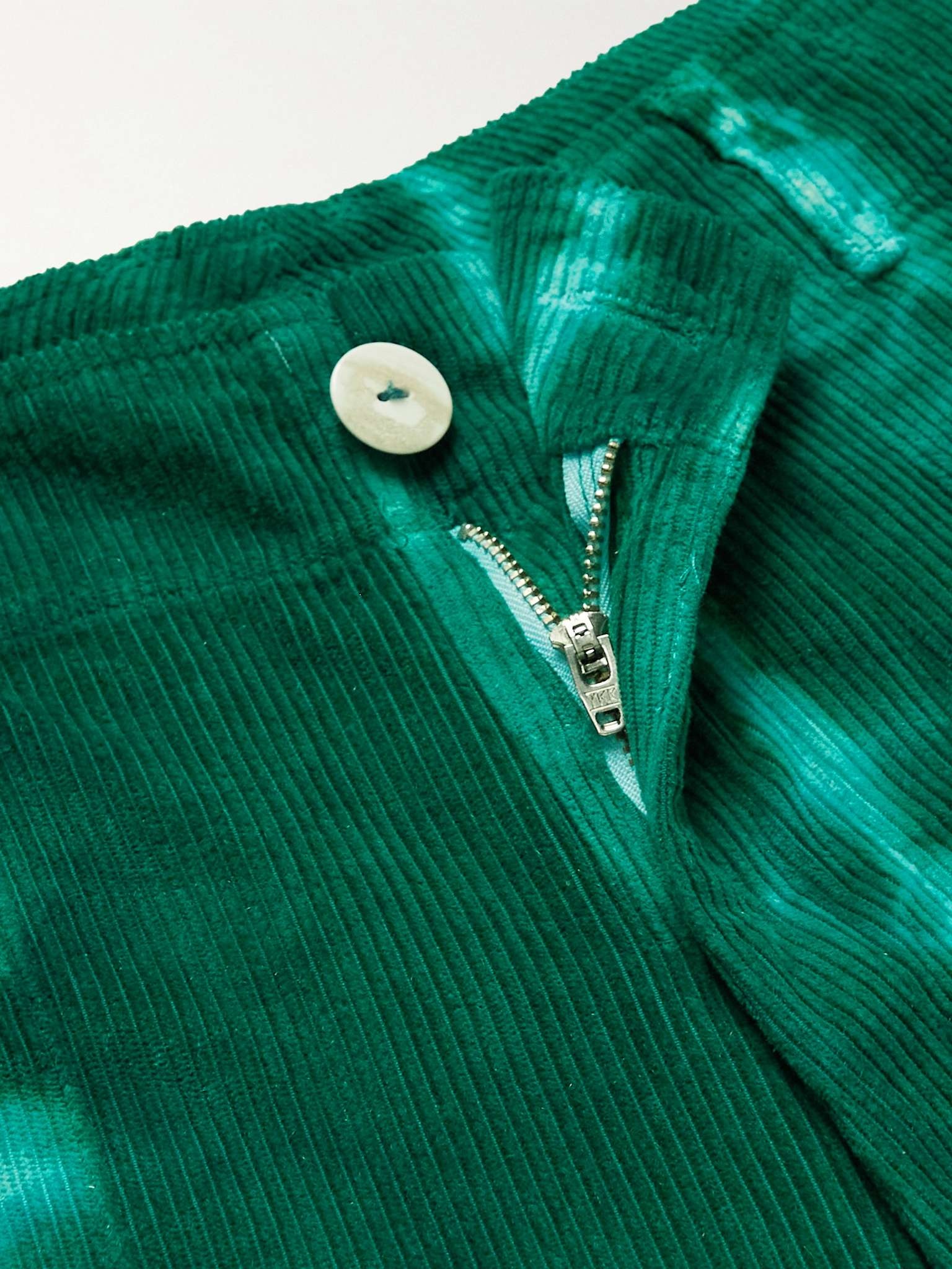 Wide-Leg Tie-Died Cotton and Cashmere-Blend Corduroy Trousers - 3