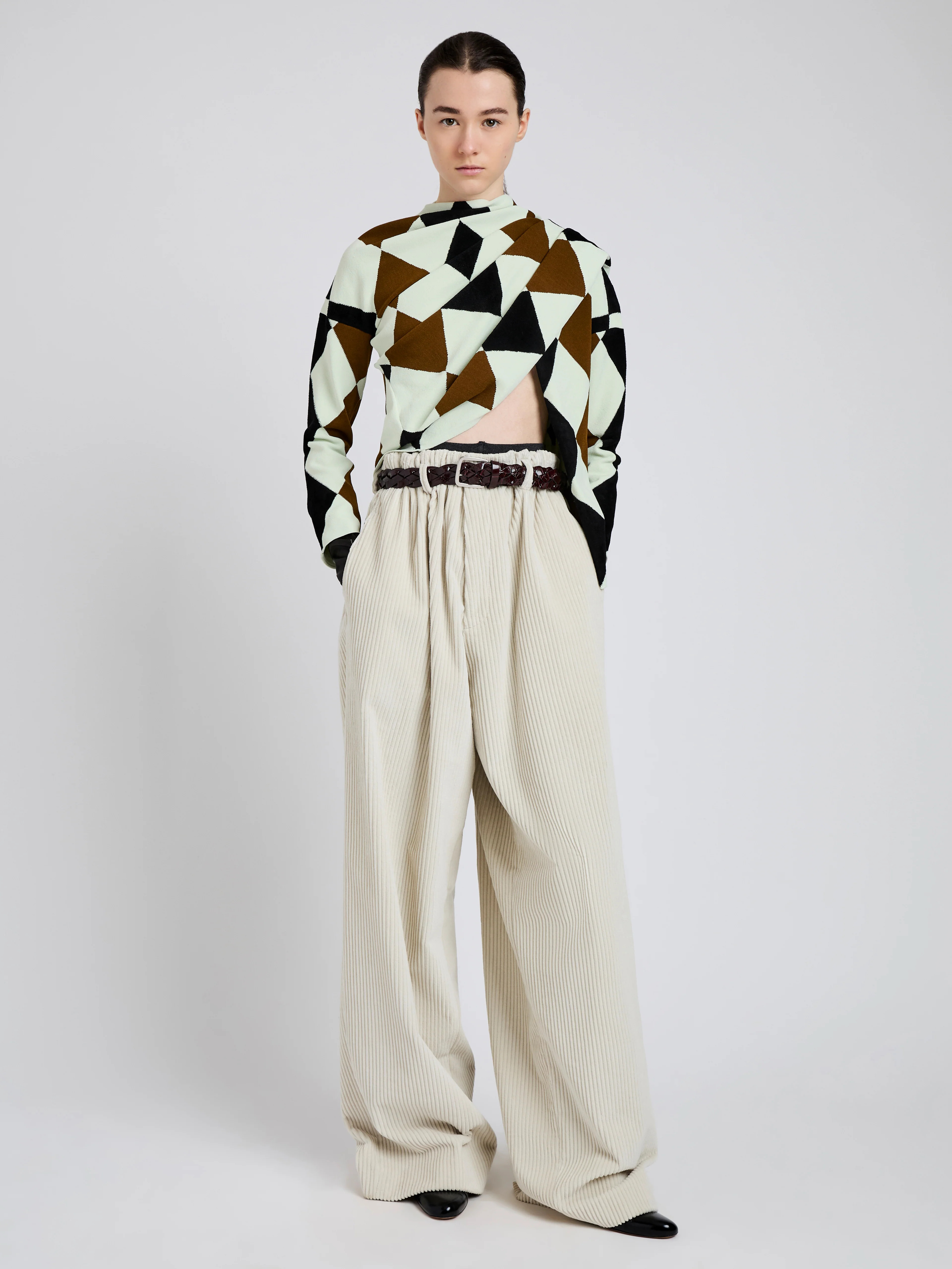 Vanne Top in Argyle Velvet Knit - 3