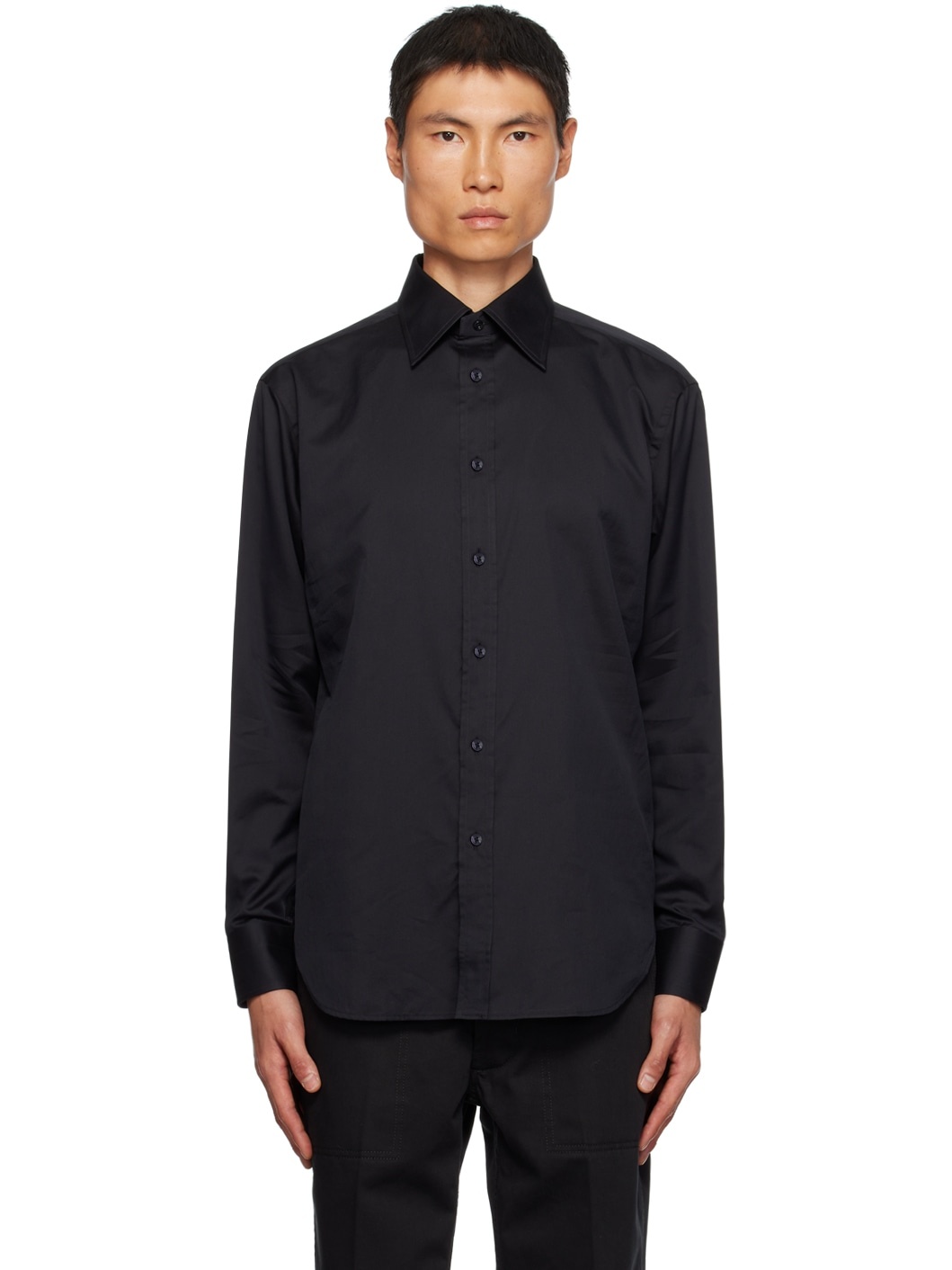 Black Button-Up Shirt - 1