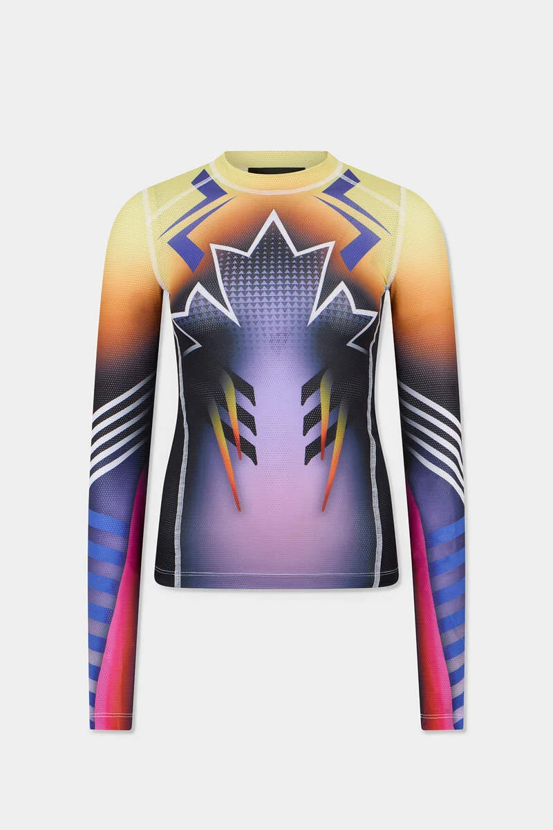 SKIERS PRINTED LONG SLEEVE T-SHIRT - 1