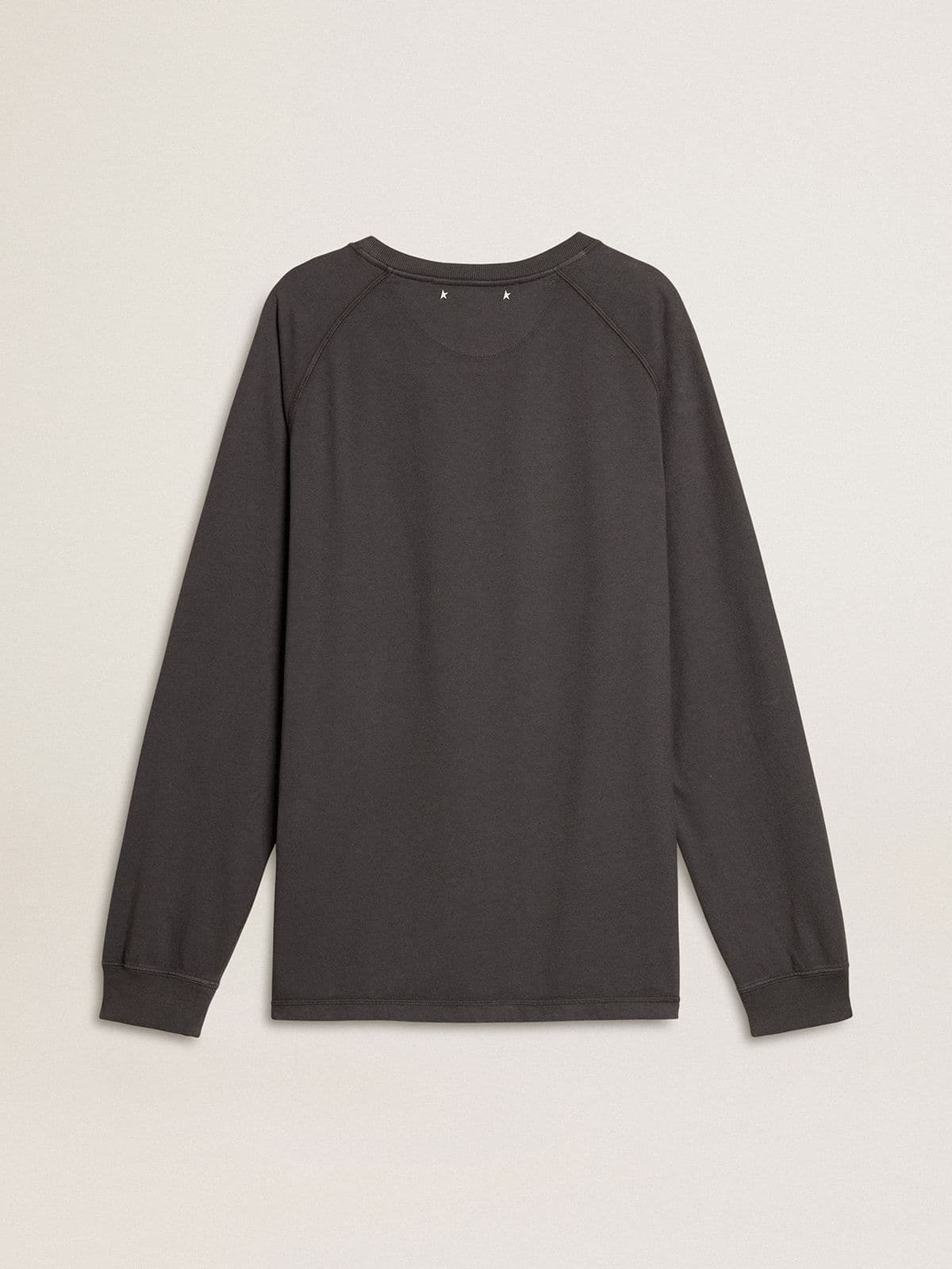 Men's T-shirt in anthracite-colored cotton with print on the chest - 6