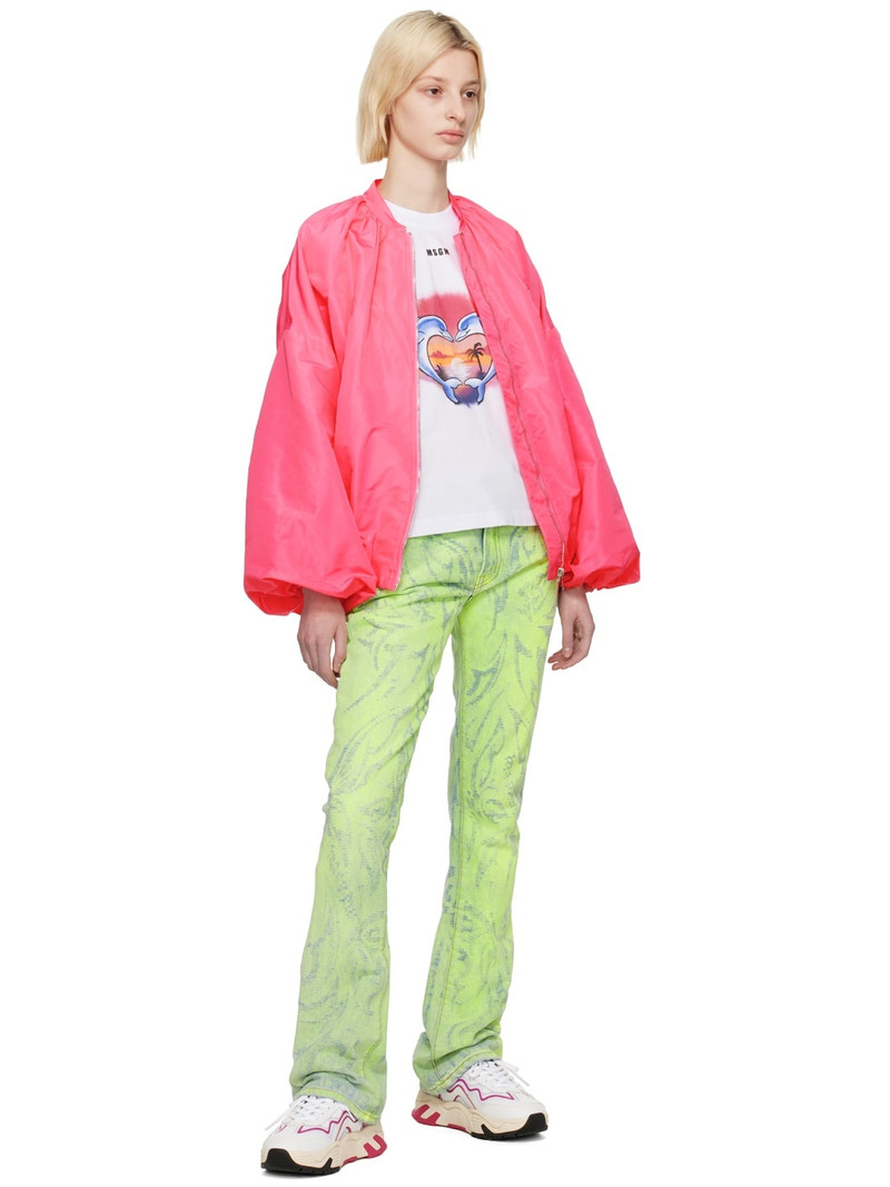 MSGM White Crewneck T-Shirt outlook