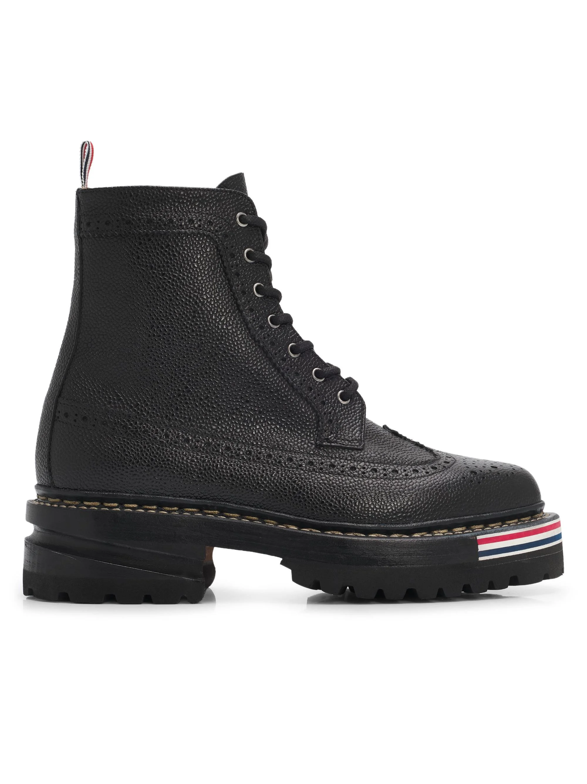 Women's Leather Lugsole Hiking Boots - Black - 1