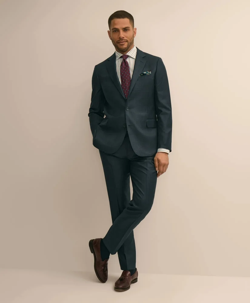Classic Fit Wool Windowpane 1818 Suit - 1