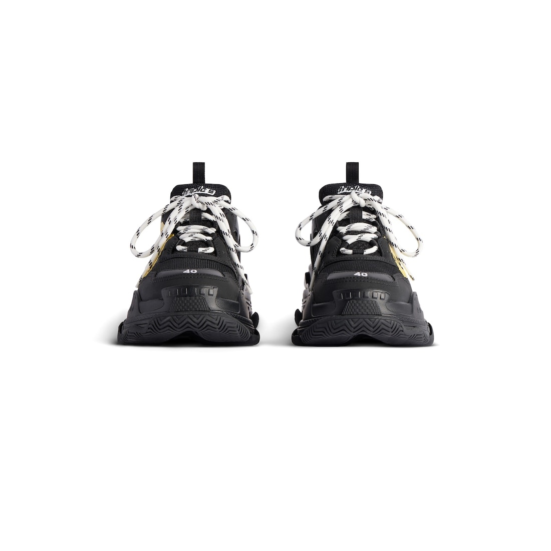 Men's Triple S Tape Type Sneaker  in Black/yellow - 3
