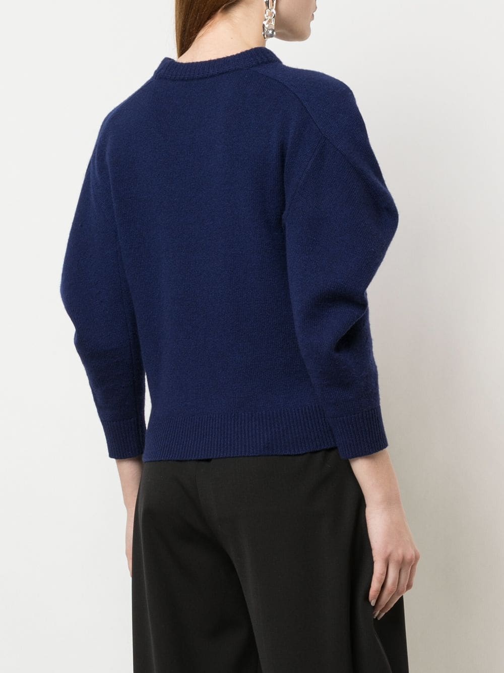 draped sleeve knitted jumper - 4