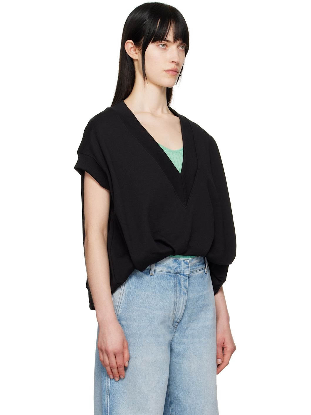 Black V-Neck Vest - 2