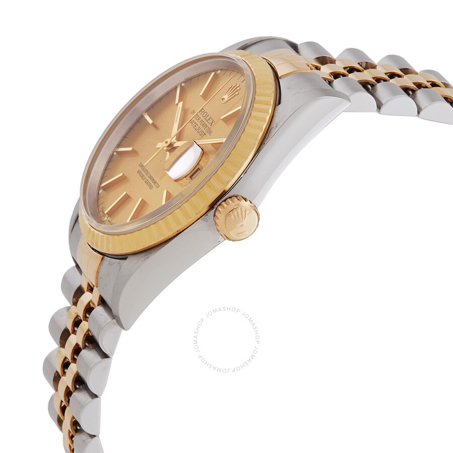 Pre-owned Rolex Datejust Automatic Gold Dial Men's Watch 16233 CSJ - 2