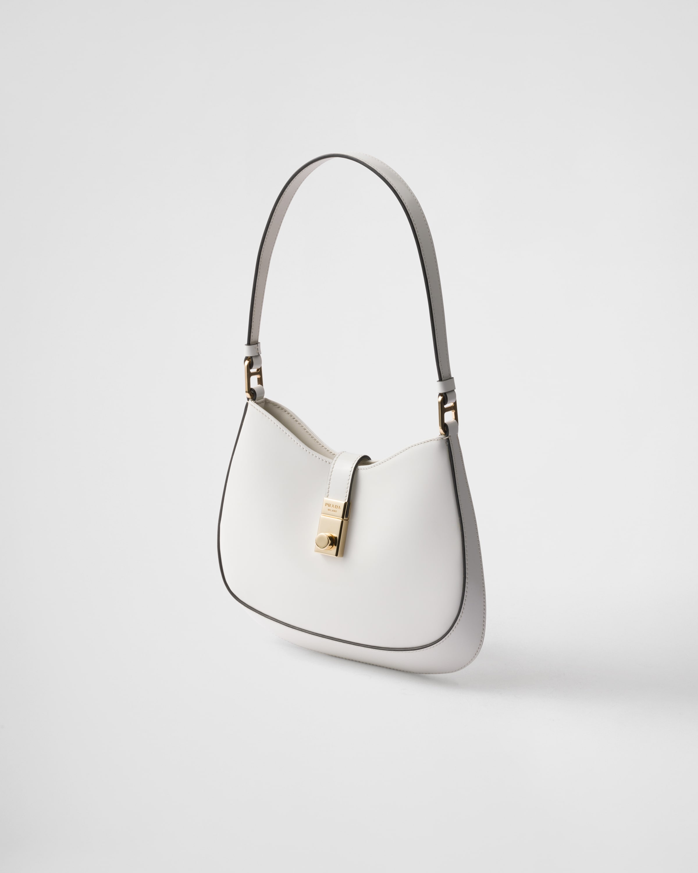 Prada Cleo brushed leather shoulder bag with clasp closure - 2