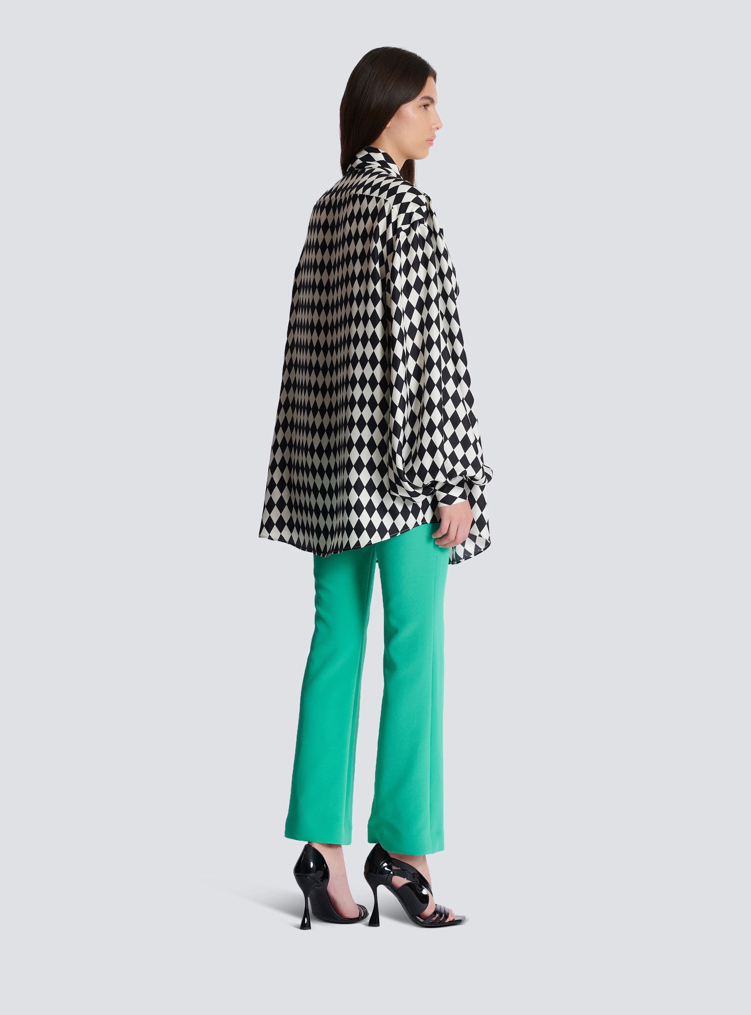 Pussy-bow shirt with Diamond print - 4