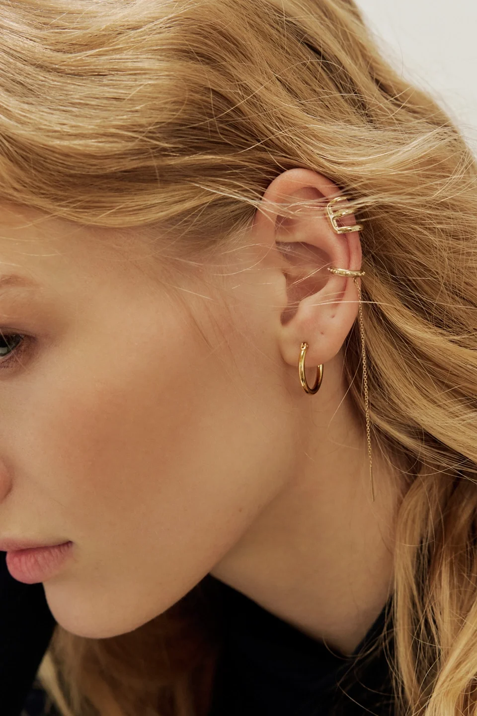Lindsey L. Allen Gold Granule Cuff Threader Earring - 1