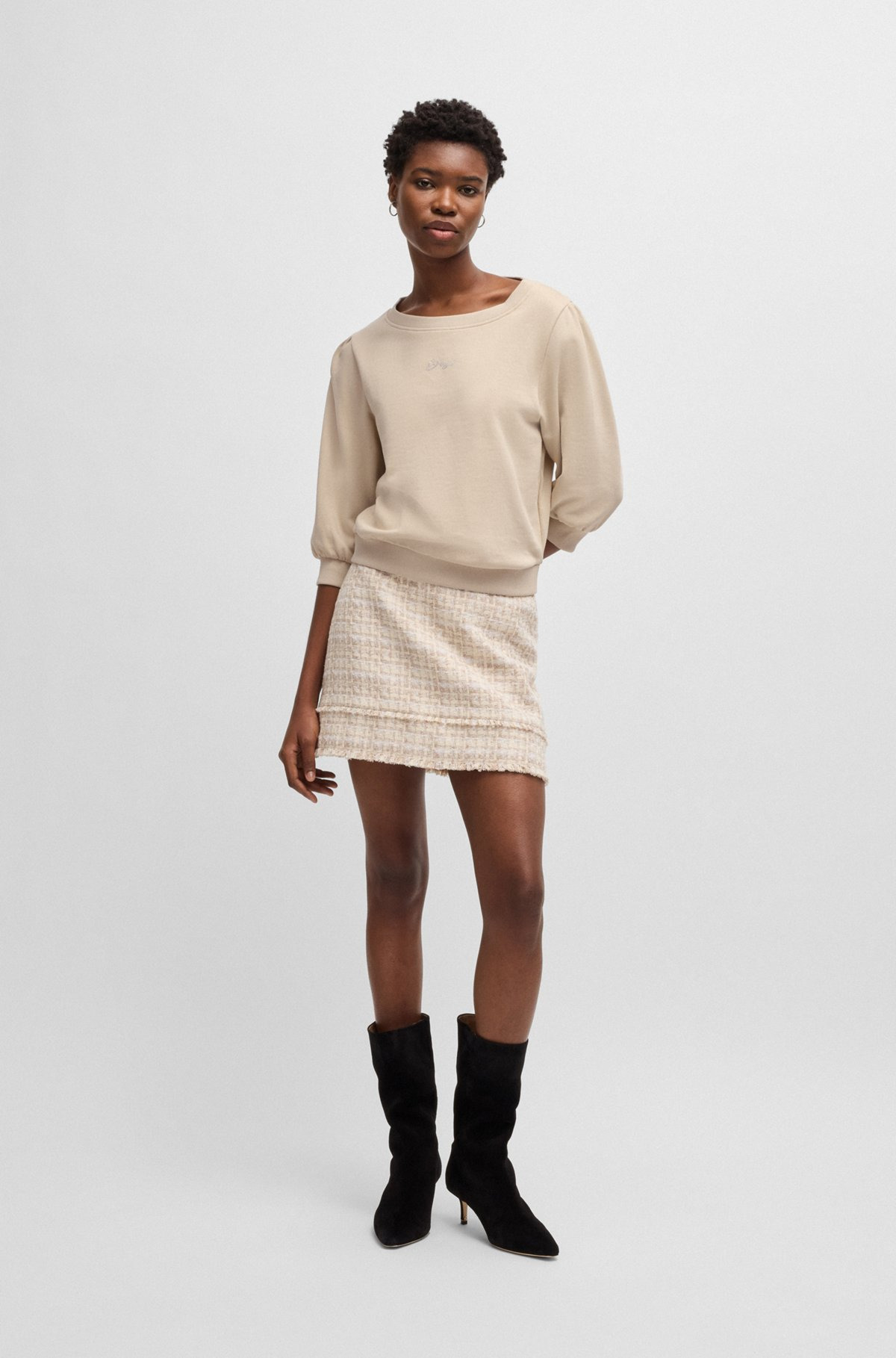 COTTON-TERRY SWEATSHIRT WITH REAR CUT-OUT AND BOW - 3