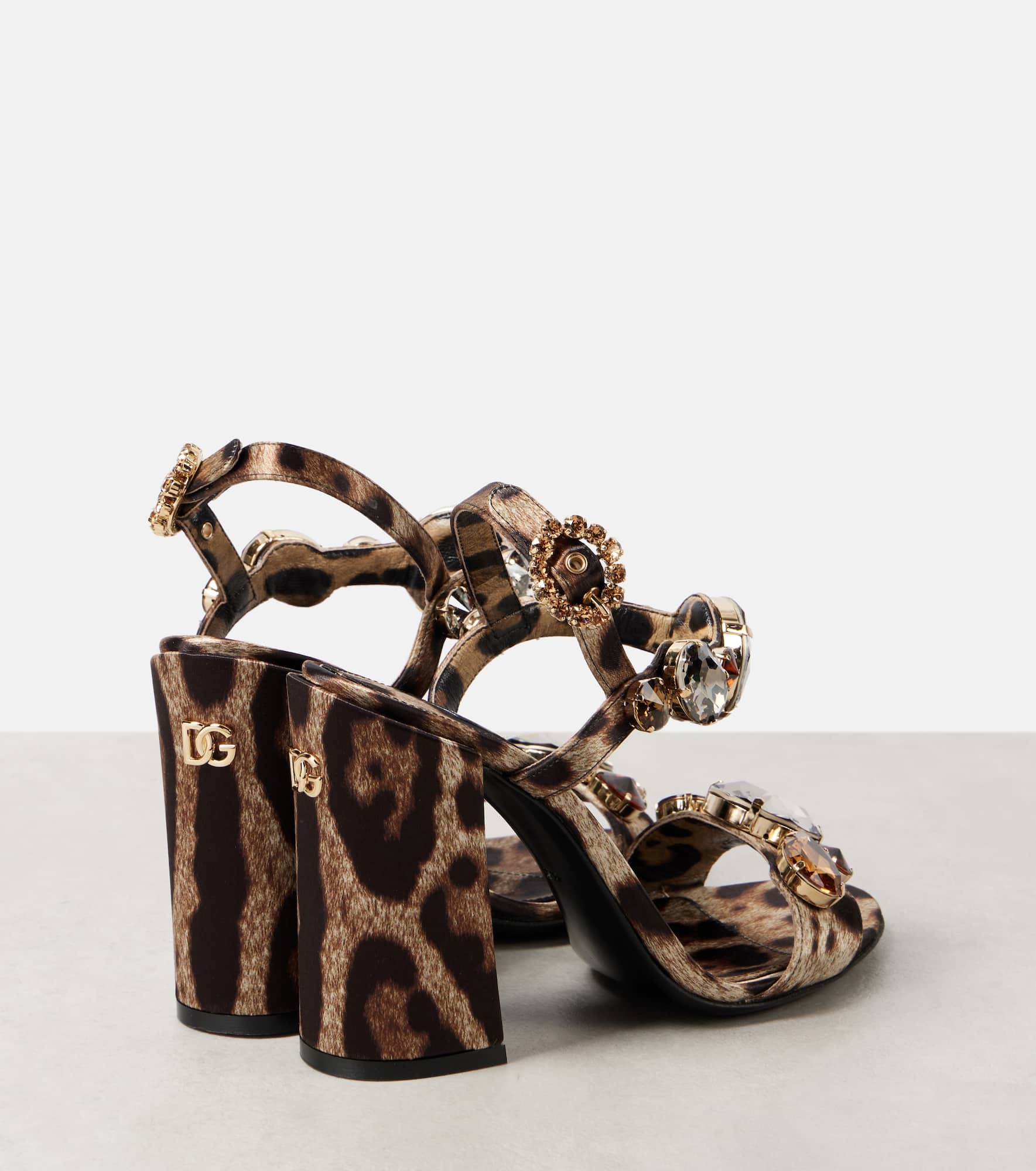 Keira 105 leopard-print satin sandals - 2
