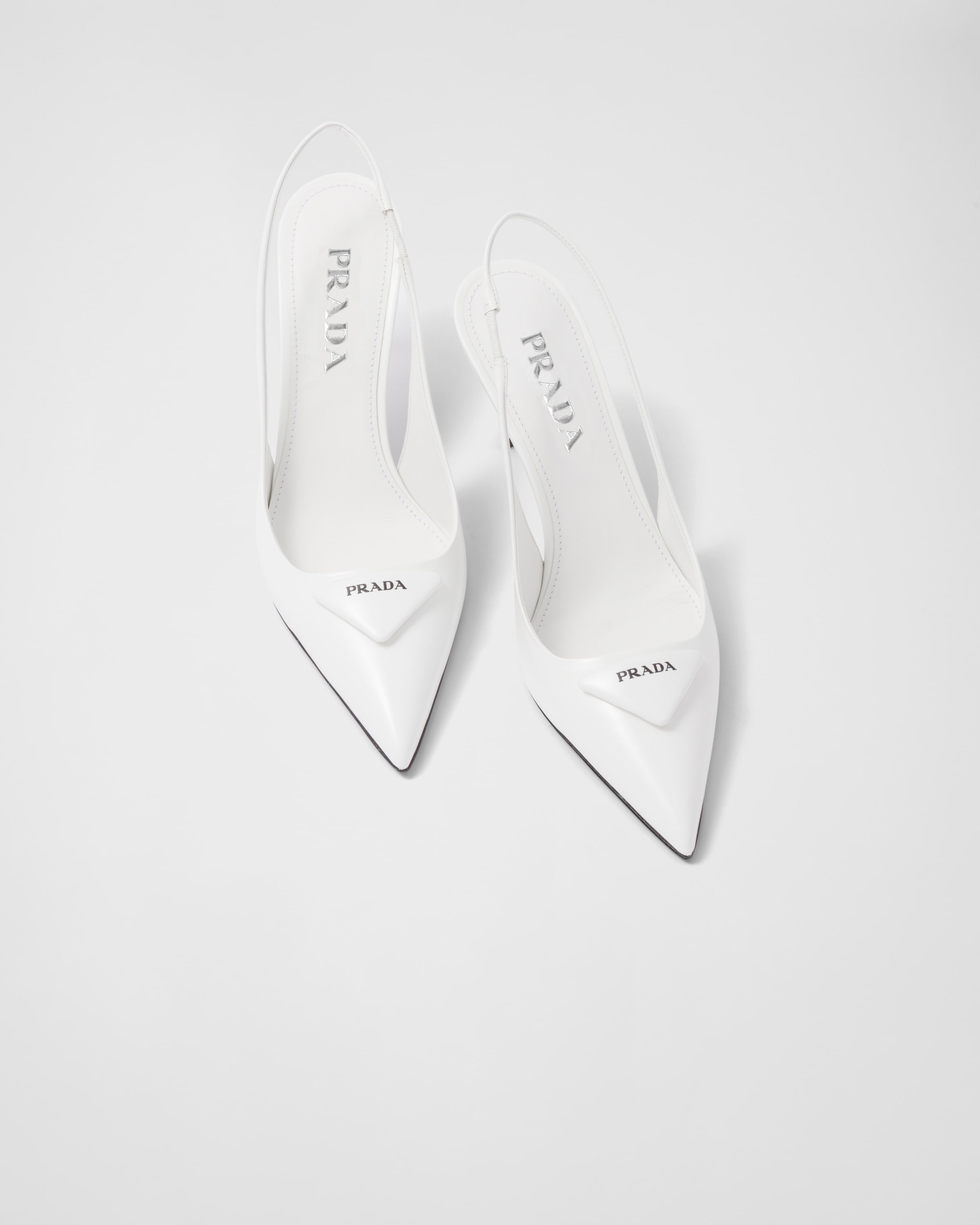 Brushed leather slingback pumps - 3