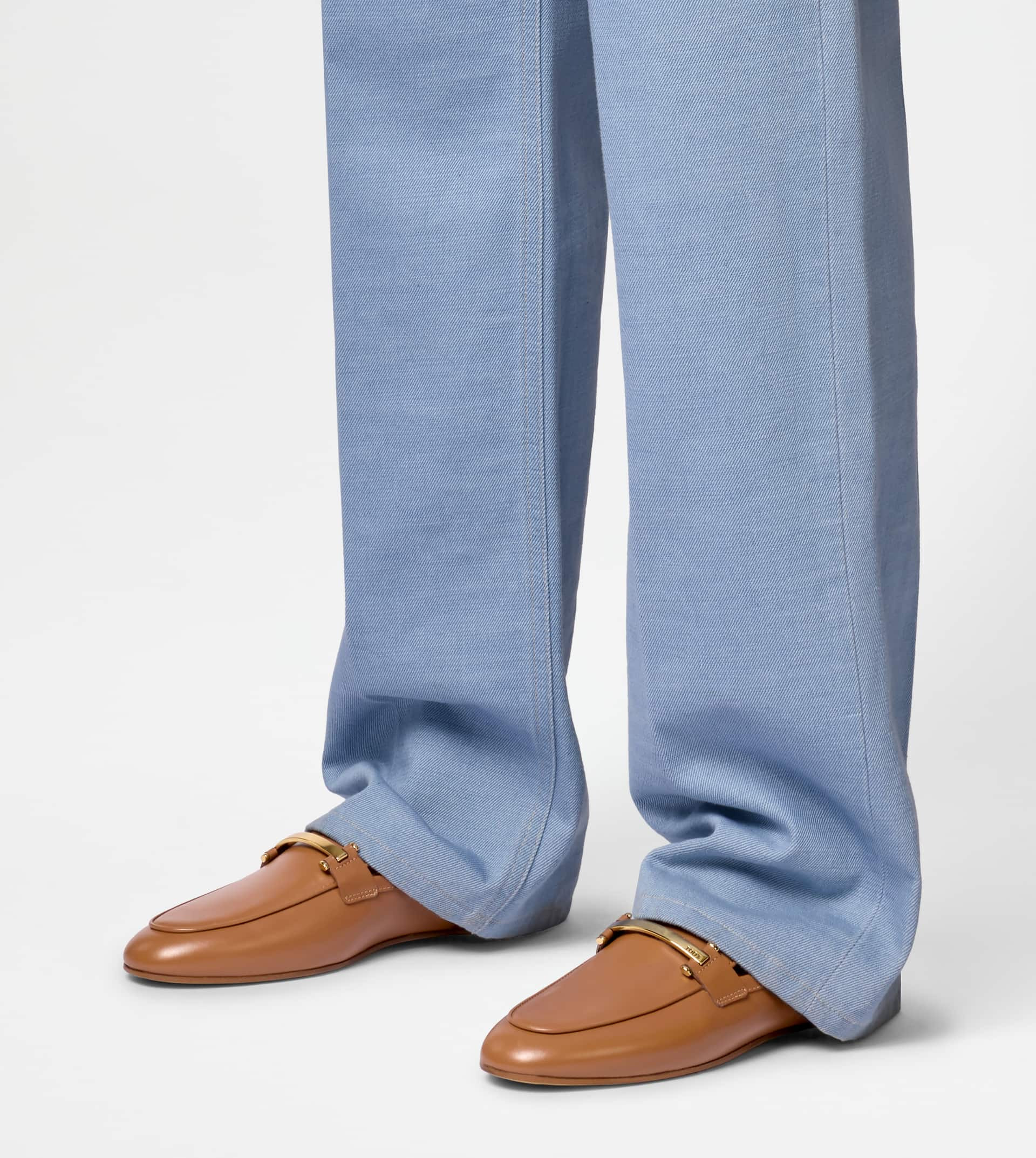 LOAFERS IN LEATHER - BROWN - 6