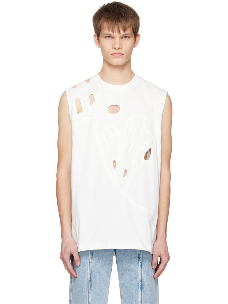 White Cutout Tank Top 1