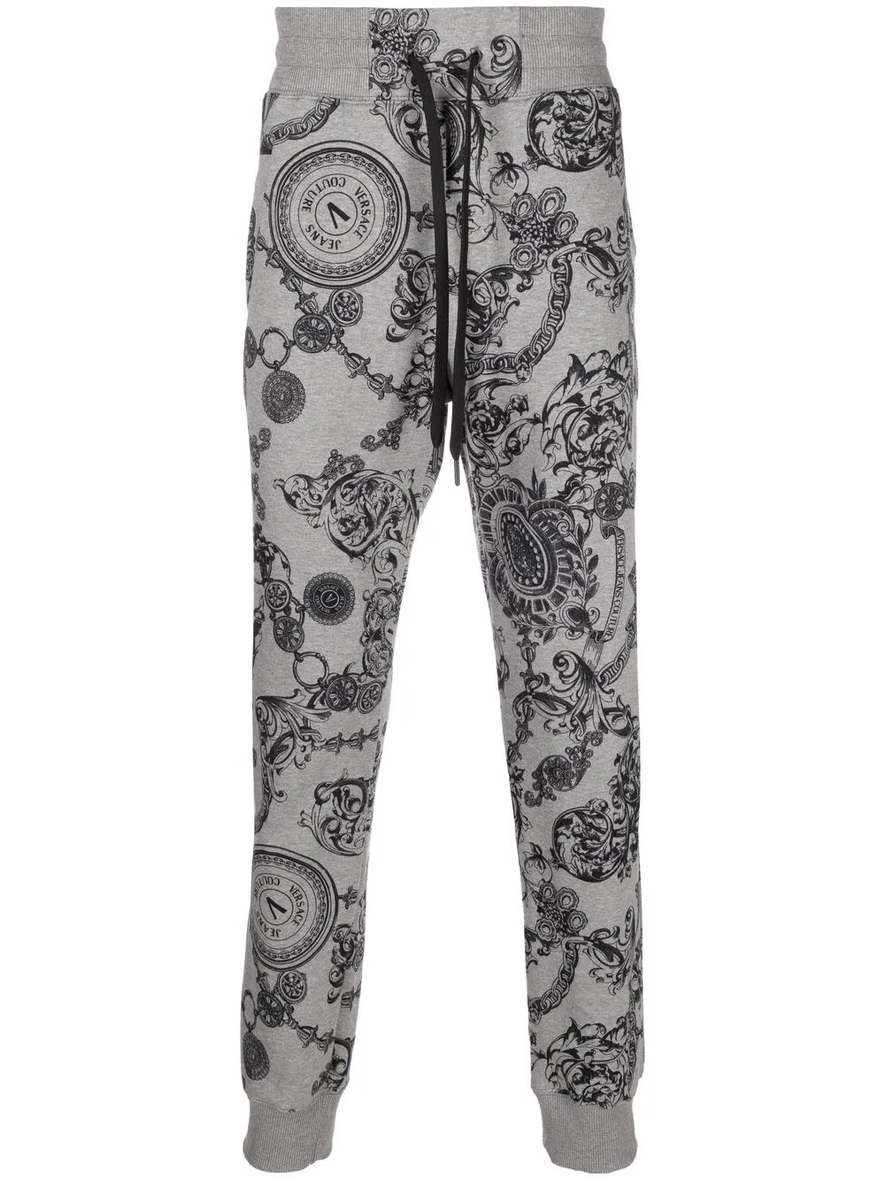 baroque-pattern print track pants - 1