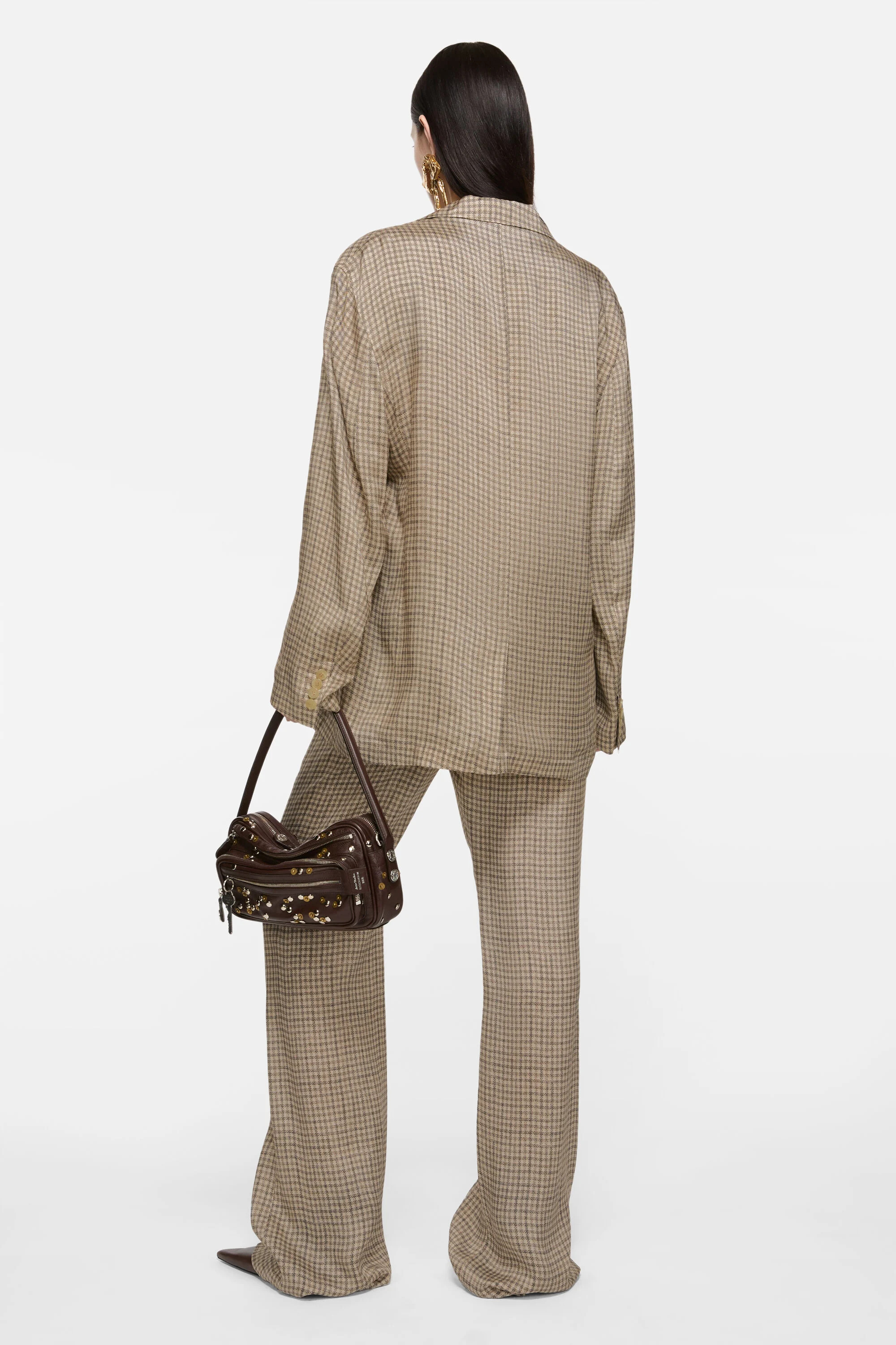 Satin suit jacket - Beige - 3