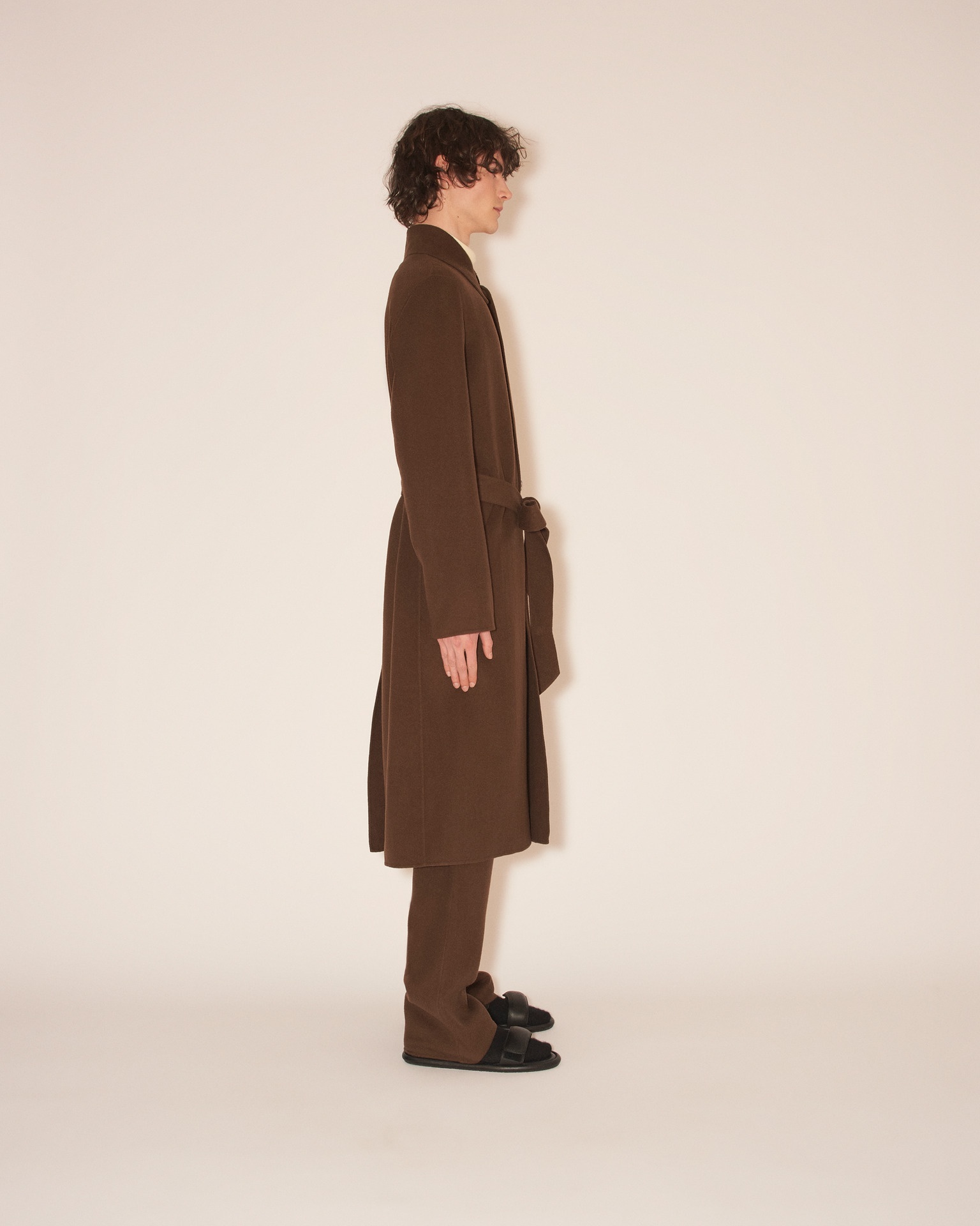 JOREN - Double wool/silk coat - Black - 3