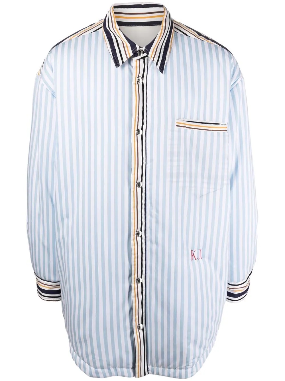 striped padded mega shirt - 1